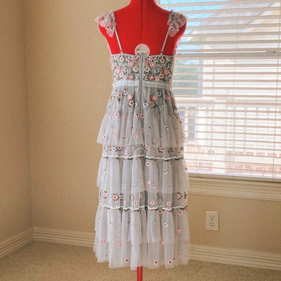 Rare NEEDLE AND THREAD wildflower tiered midi dress - Picture 4 of 6